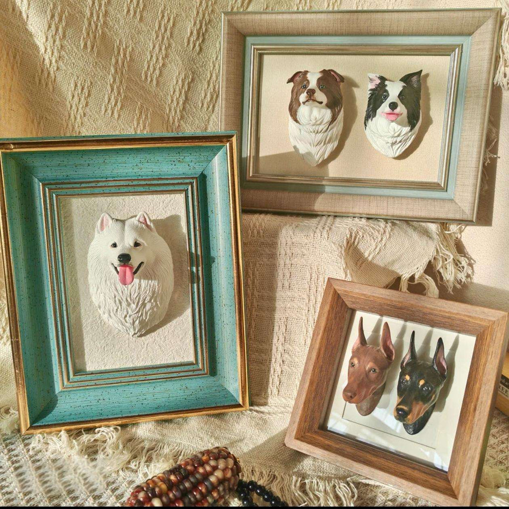 Custom 3D Pet Portrait Wall Art   Custom Plaster Pet Sculptures